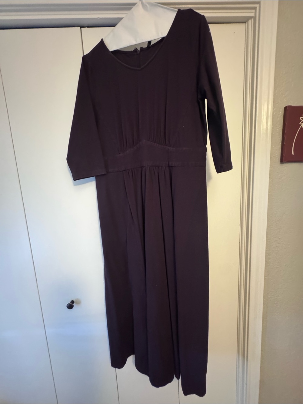 Classic Long Sleeve Maxi Dress in Dark Plum